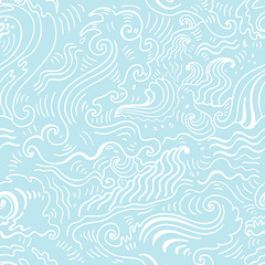 Image showing Sea background. Hand drawn vector illustration