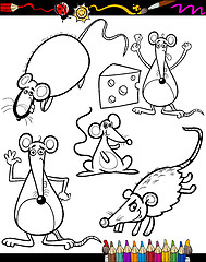 Image showing Cartoon Rodents for Coloring Book