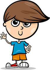 Image showing cute little boy cartoon illustration