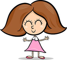 Image showing cute little girl cartoon illustration