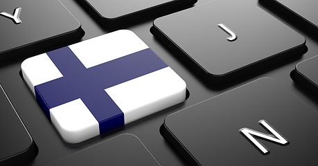 Image showing Finland - Flag on Button of Black Keyboard.