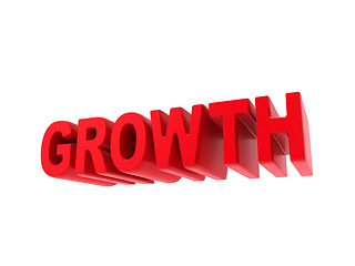 Image showing Growth - Red Text Isolated on White.