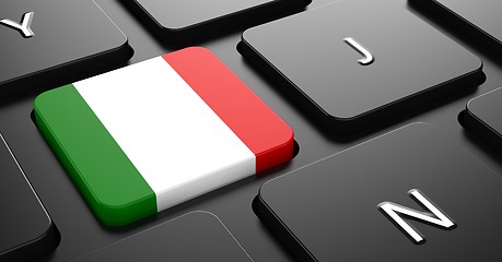 Image showing Italy - Flag on Button of Black Keyboard.