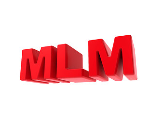 Image showing MLM - Red Text Isolated on White.