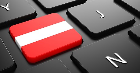 Image showing Austria - Flag on Button of Black Keyboard.