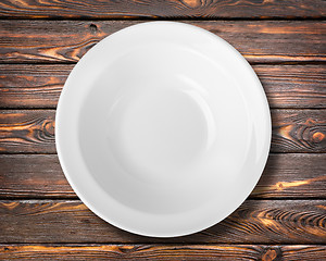 Image showing White plate on a table