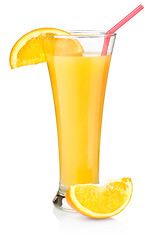 Image showing Orange juice in a tall glass
