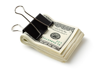 Image showing Dollar bills with clip