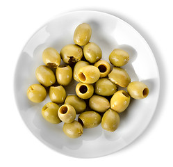 Image showing Olives in a plate