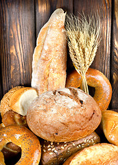 Image showing Bread on a wooden table