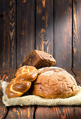 Image showing Bread on wooden boards
