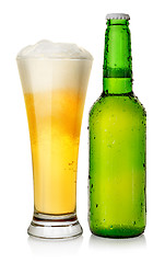 Image showing Bottle and mug beer