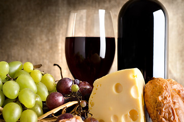 Image showing Food and wine