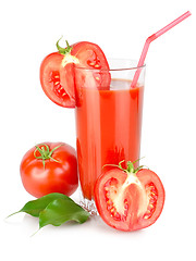 Image showing Tomato juice in a glass