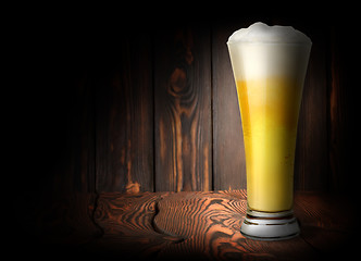 Image showing Lager beer on a dark background