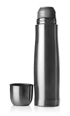 Image showing Stainless steel thermos isolated