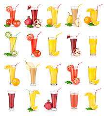 Image showing Collage of juices