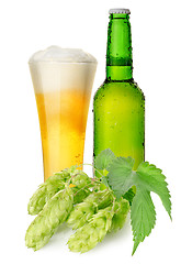 Image showing Beer and hops