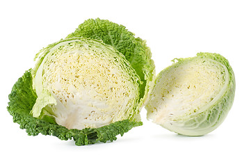 Image showing Savoy cabbage is in a cut