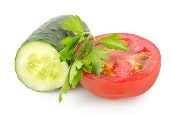 Image showing Tomato and cucumber