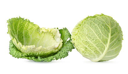 Image showing Cabbage leaves and cabbage