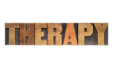 Image showing therapy word in wood type