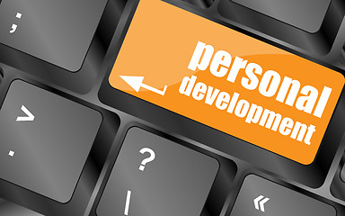 Image showing Keyboard key with enter button personal development