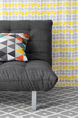 Image showing Sofa with colorful cushion