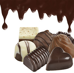 Image showing Chocolate Candies On White Background 