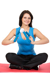 Image showing young girl doing fitness