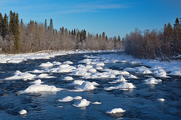 Image showing small river, winter landscape