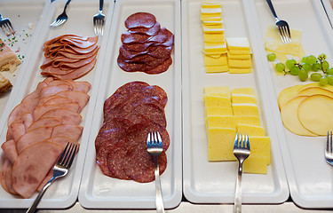 Image showing sliced ??cheese and sausage 