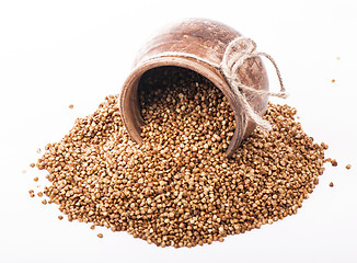 Image showing raw buckwheat in bowl