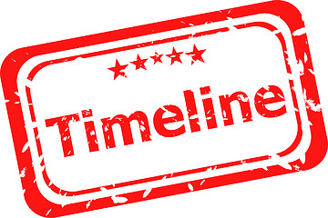 Image showing timeline on red rubber stamp over a white background