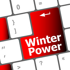 Image showing winter power on computer keyboard key button