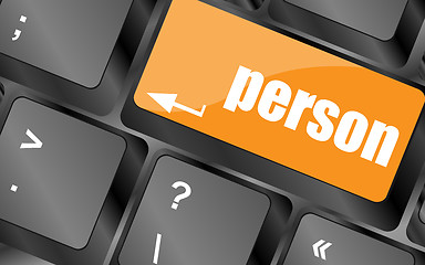 Image showing word person on computer keyboard key