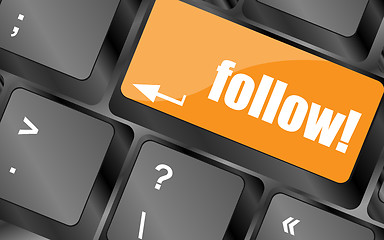 Image showing Social media or social network concept: Keyboard with follow button