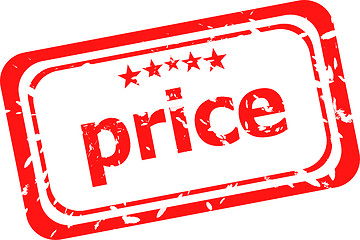 Image showing price red rubber stamp over a white background