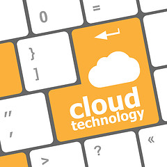 Image showing computer keyboard for cloud technology