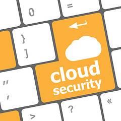 Image showing Cloud security concept showing cloud icon on computer key