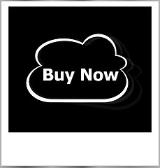 Image showing photo frame with buy now word, business concept