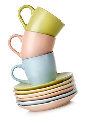 Image showing Cups and dishes isolated