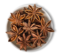 Image showing Star anise in plate isolated