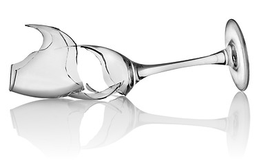 Image showing Broken wine glass isolated