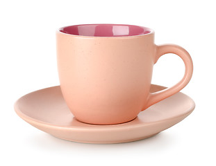 Image showing Pink cup and saucer