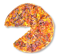 Image showing Pepperoni pizza isolated