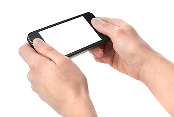 Image showing Smart phone in hand isolated