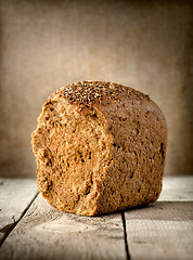 Image showing black bread on the table