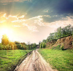 Image showing Country road and open land