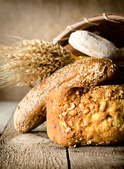 Image showing Bread, wheat and basket
